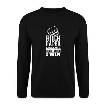 rock paper - Throat Punch - Unisex Sweatshirt - black - Front - Alina (178cm) & Michal (187cm)