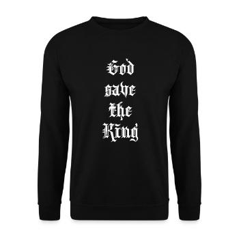 God save the King Gift Idea UK United Kingdom - Unisex Sweatshirt - black - Front - Alina (178cm) & Michal (187cm)