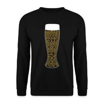 51 Sprachen Ein Bier bitte! für Reisende mit Durst - Unisex Pullover - Schwarz - Vorne - Alina (178cm) & Michal (187cm)