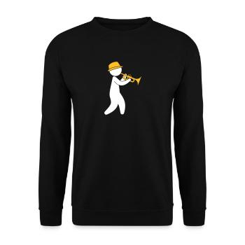A Jazz Musician Plays The Trumpet - Unisex Sweatshirt - black - Front - Alina (178cm) & Michal (187cm)