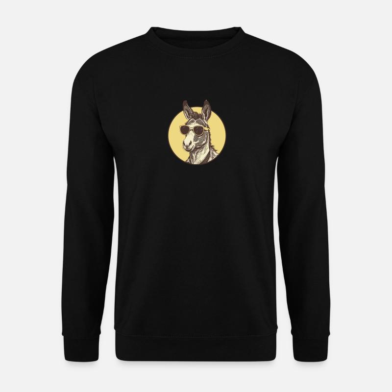 Donkey, Sunglasses, Mule, Mule, Steppe - Unisex Sweatshirt - black