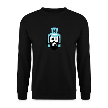 Bartschädel blau - Unisex Pullover - Schwarz - Vorne - Alina (178cm) & Michal (187cm)