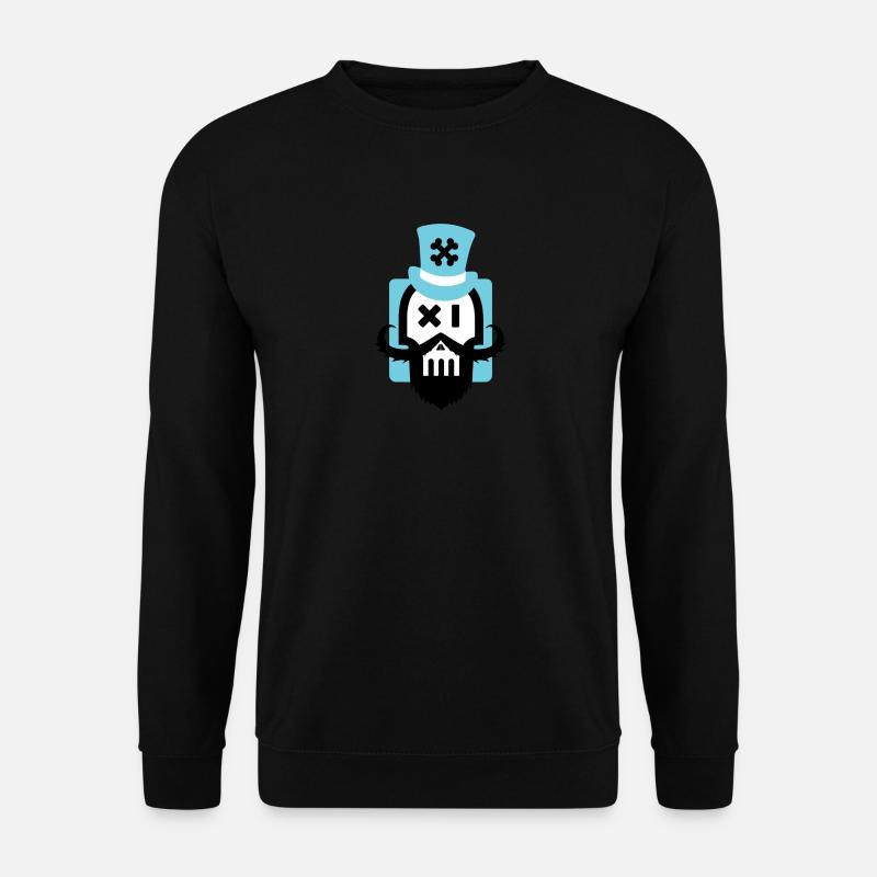 Bearded skull blue - Unisex Sweatshirt - black
