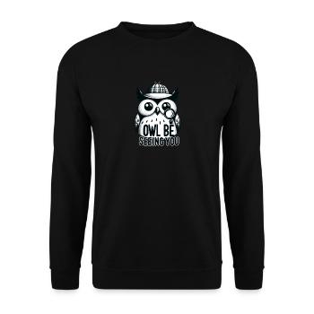 Hibou qui vous voit - Sweat-shirt Unisexe - noir - Devant - Alina (178cm) & Michal (187cm)