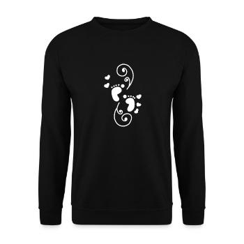 Baby Füße Herzen - Unisex Pullover - Schwarz - Vorne - Alina (178cm) & Michal (187cm)