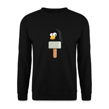 VL108A_PinguinEis_4c - Unisex Pullover - Schwarz - Vorne - Alina (178cm) & Michal (187cm)