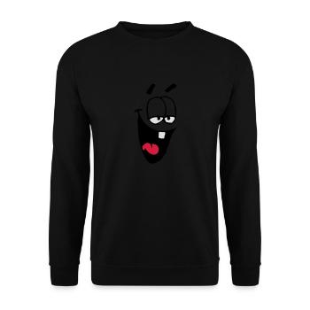 Laughing Comic Face Schadenfreude Laughing - Unisex Sweatshirt - black - Front - Alina (178cm) & Michal (187cm)