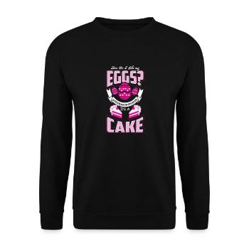 Eggs In A Cake - Baking - EN - Unisex Sweatshirt - black - Front - Alina (178cm) & Michal (187cm)