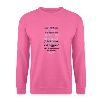 Bester Lehrer Shirt - Unisex Pullover - Pink - Vorne