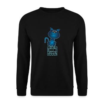 Why are you Looking at me? Hmmm! - Unisex Sweatshirt - black - Front - Alina (178cm) & Michal (187cm)