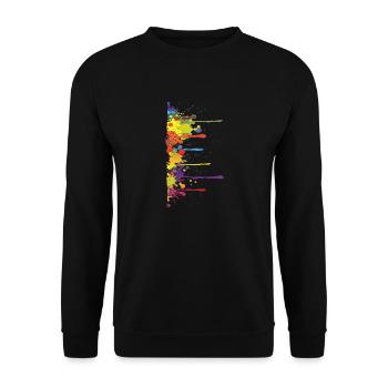 Blob Peinture / Peinture Splat - Sweat-shirt Unisexe - noir - Devant - Alina (178cm) & Michal (187cm)