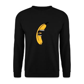 Evil Monster Banana - Unisex Pullover - Schwarz - Vorne - Alina (178cm) & Michal (187cm)