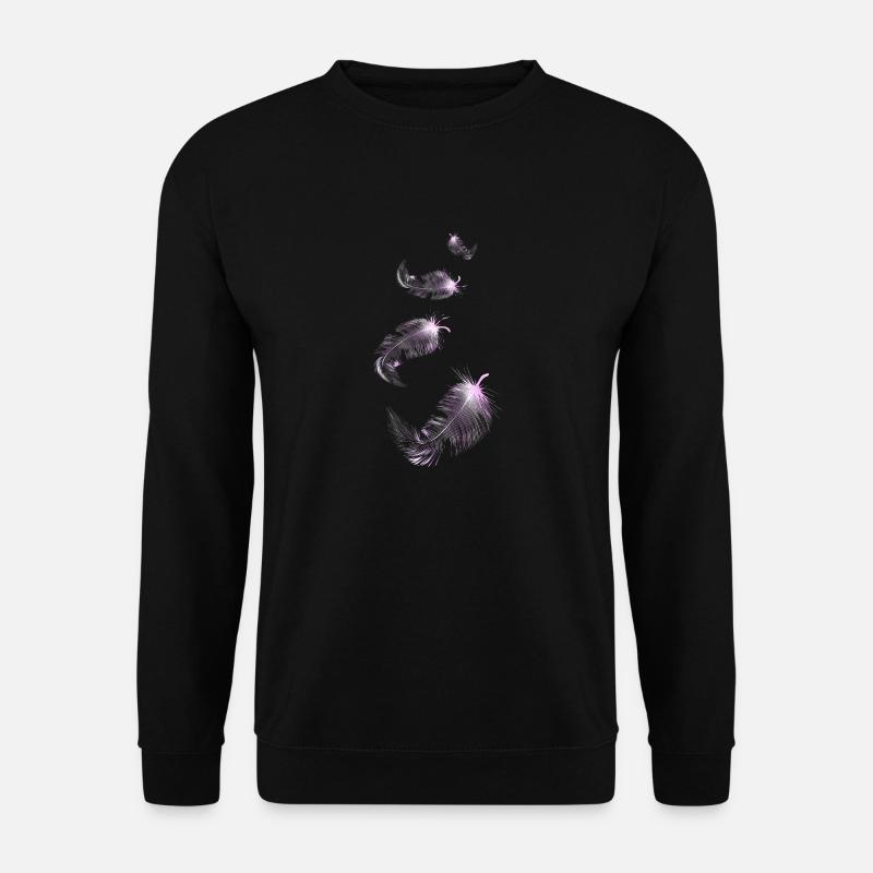 four soft pink feathers - Unisex Sweatshirt - black