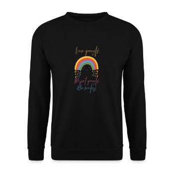 Rainbow, Rainbow - Unisex Sweatshirt - black - Front - Alina (178cm) & Michal (187cm)