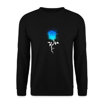 Blaue Rose - Unisex Pullover - Schwarz - Vorne - Alina (178cm) & Michal (187cm)