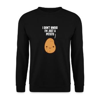 I Don't Know I'm Just a Potato - Unisex Sweatshirt - black - Front - Alina (178cm) & Michal (187cm)