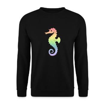 Seepferdchen - Unisex Pullover - Schwarz - Vorne - Alina (178cm) & Michal (187cm)