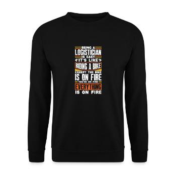 Logistics Logistician Being A Logistician Is Easy - Unisex Sweatshirt - black - Front - Alina (178cm) & Michal (187cm)