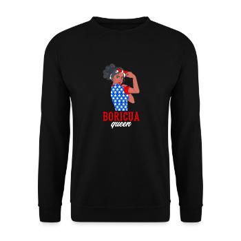 Boricua Queen Puerto Rico Puerto Rican Puerto - Unisex Sweatshirt - black - Front - Alina (178cm) & Michal (187cm)