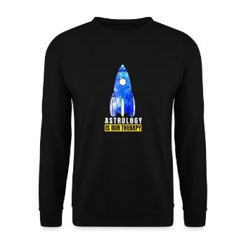 Abstract Delightful Rocket Of Cheerful Astro Quote - Unisex Sweatshirt - black - Front - Alina (178cm) & Michal (187cm)