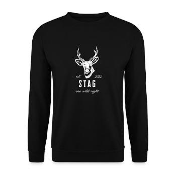 Stag One Wild Night in White - Unisex Sweatshirt - black - Front - Alina (178cm) & Michal (187cm)