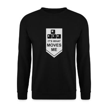 its what moves me - Unisex Pullover - Schwarz - Vorne - Alina (178cm) & Michal (187cm)