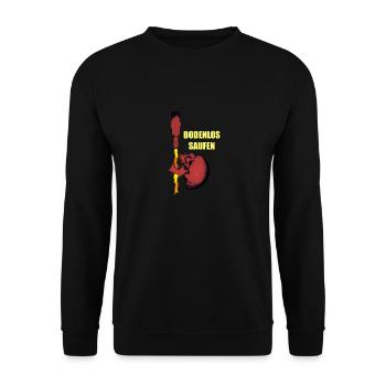 BODENLOS SAUFEN - Unisex Pullover - Schwarz - Vorne - Alina (178cm) & Michal (187cm)