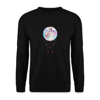 Mandala Yoga Boho Blume Natur spirituell Mon Sonne - Unisex Pullover - Schwarz - Vorne - Alina (178cm) & Michal (187cm)