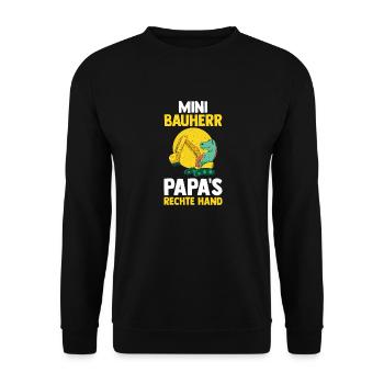 Dinosaurier Bagger Bauherr - Unisex Pullover - Schwarz - Vorne - Alina (178cm) & Michal (187cm)