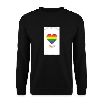 Imprimé motif de cœur de fierté - Sweat-shirt Unisexe - noir - Devant - Alina (178cm) & Michal (187cm)