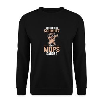 Hund Mops - Unisex Pullover - Schwarz - Vorne - Alina (178cm) & Michal (187cm)