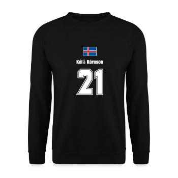 Island Trikot Nr.21 - Unisex Pullover - Schwarz - Vorne - Alina (178cm) & Michal (187cm)