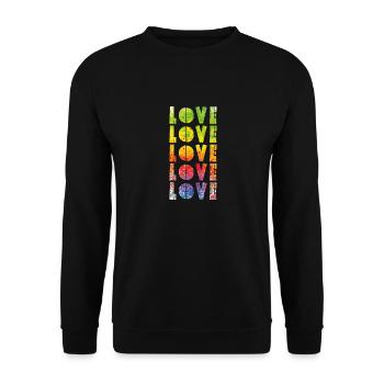 LOVE - Unisex Sweatshirt - black - Front - Alina (178cm) & Michal (187cm)