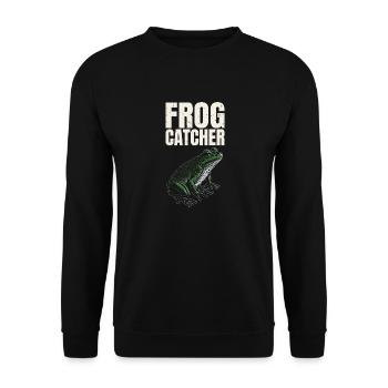 Frog Catcher Froggy Herpetologist Amphibian Toad L - Unisex Sweatshirt - black - Front - Alina (178cm) & Michal (187cm)