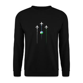 Djibouti Airlines - Unisex Sweatshirt - black - Front - Alina (178cm) & Michal (187cm)