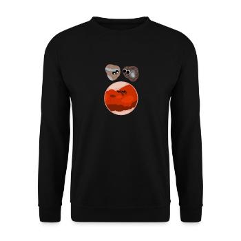 Der Mars mit seinen Monden in niedlich! - Unisex Pullover - Schwarz - Vorne - Alina (178cm) & Michal (187cm)