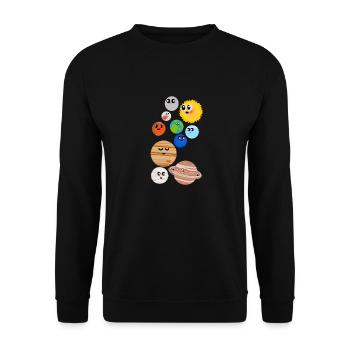 Planètes mignonnes - Sweat-shirt Unisexe - noir - Devant - Alina (178cm) & Michal (187cm)