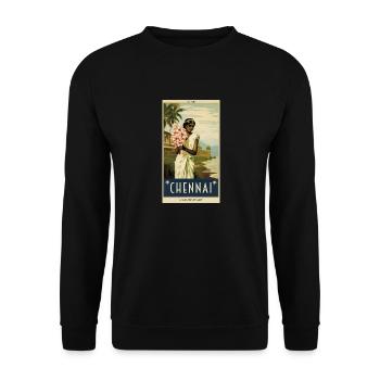 Classic Vintage Poster of Chennai - Unisex Pullover - Schwarz - Vorne - Alina (178cm) & Michal (187cm)