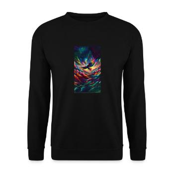 Rainbow Eagle - Unisex Sweatshirt - black - Front - Alina (178cm) & Michal (187cm)