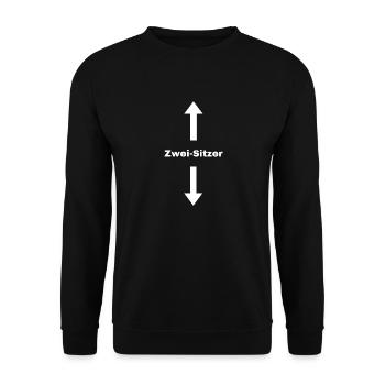 Zwei-Sitzer Lustiges Design - Unisex Pullover - Schwarz - Vorne - Alina (178cm) & Michal (187cm)