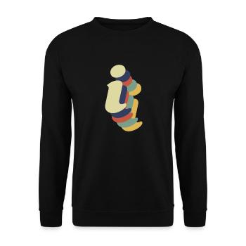 Lettre i rétro - Sweat-shirt Unisexe - noir - Devant - Alina (178cm) & Michal (187cm)