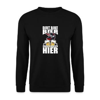Drôle de dicton : La bière pour motocross, c’est pourquoi je suis ici - Sweat-shirt Unisexe - noir - Devant - Alina (178cm) & Michal (187cm)
