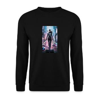 Ninja-Superhero - Unisex Pullover - Schwarz - Vorne - Alina (178cm) & Michal (187cm)