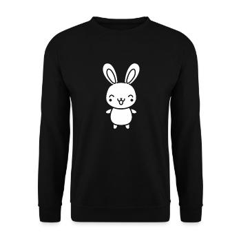 Kleiner Baby-Hase - Unisex Pullover - Schwarz - Vorne - Alina (178cm) & Michal (187cm)