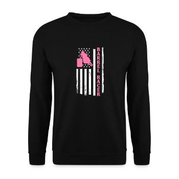 Rodeo Barrel Racing Pferd - Unisex Pullover - Schwarz - Vorne - Alina (178cm) & Michal (187cm)