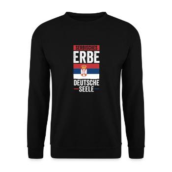 Serbe Serbe Allemagne Serbie - Sweat-shirt Unisexe - noir - Devant - Alina (178cm) & Michal (187cm)