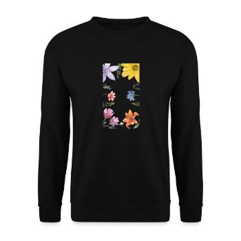 Le pouvoir des fleurs - Sweat-shirt Unisexe - noir - Devant - Alina (178cm) & Michal (187cm)