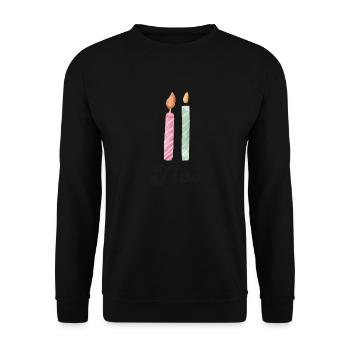 2nd Anniversary Candle - Unisex Sweatshirt - black - Front - Alina (178cm) & Michal (187cm)