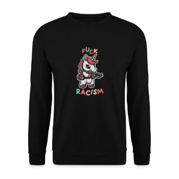 Liebe und Freiheit, Einigkeit, Diversität - Unisex Pullover - Schwarz - Vorne - Alina (178cm) & Michal (187cm)