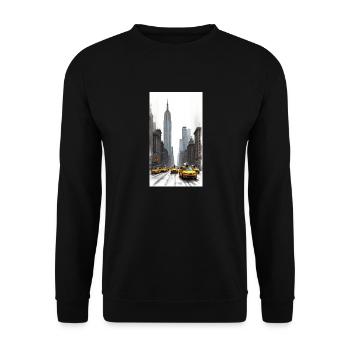 New York - Unisex Pullover - Schwarz - Vorne - Alina (178cm) & Michal (187cm)